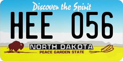 ND license plate HEE056
