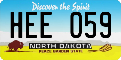 ND license plate HEE059