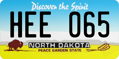 ND license plate HEE065