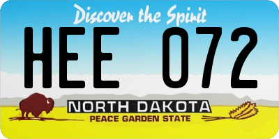 ND license plate HEE072