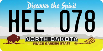ND license plate HEE078
