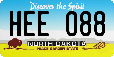 ND license plate HEE088