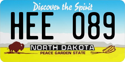 ND license plate HEE089