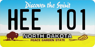 ND license plate HEE101