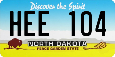 ND license plate HEE104
