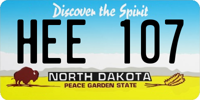 ND license plate HEE107