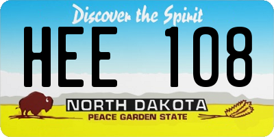 ND license plate HEE108
