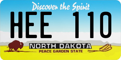 ND license plate HEE110