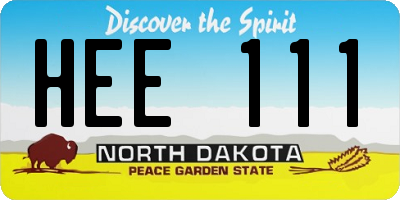 ND license plate HEE111