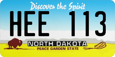 ND license plate HEE113