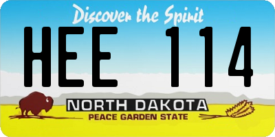 ND license plate HEE114
