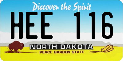 ND license plate HEE116