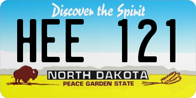 ND license plate HEE121