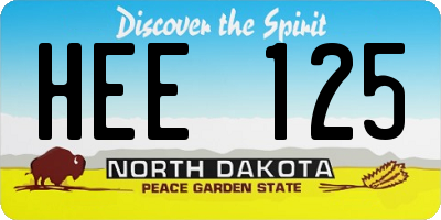 ND license plate HEE125