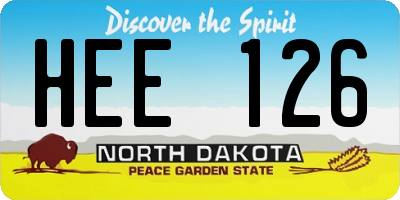 ND license plate HEE126