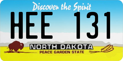 ND license plate HEE131