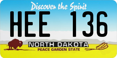 ND license plate HEE136