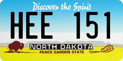 ND license plate HEE151