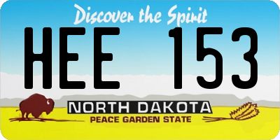 ND license plate HEE153