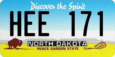 ND license plate HEE171