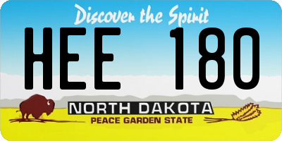 ND license plate HEE180