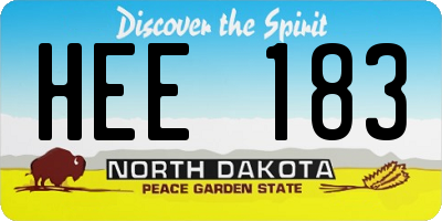 ND license plate HEE183
