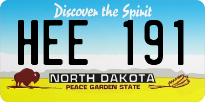 ND license plate HEE191
