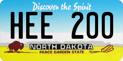 ND license plate HEE200