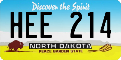 ND license plate HEE214