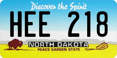 ND license plate HEE218