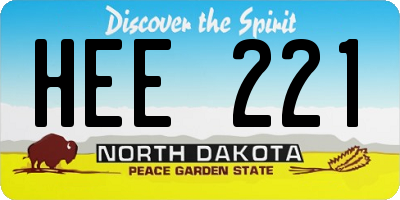 ND license plate HEE221