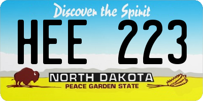 ND license plate HEE223