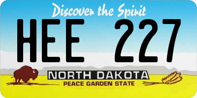 ND license plate HEE227