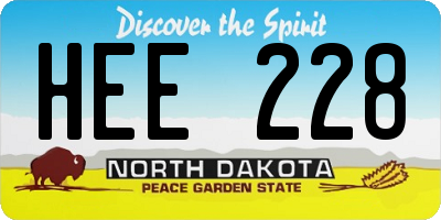 ND license plate HEE228