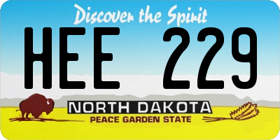 ND license plate HEE229
