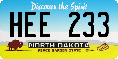 ND license plate HEE233