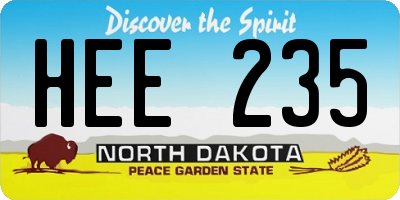 ND license plate HEE235