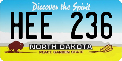 ND license plate HEE236