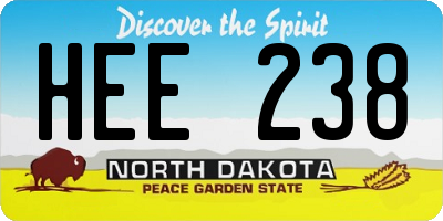 ND license plate HEE238
