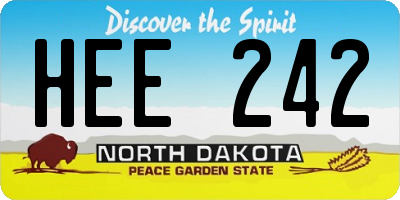 ND license plate HEE242