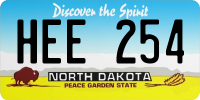 ND license plate HEE254