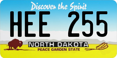 ND license plate HEE255