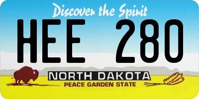 ND license plate HEE280