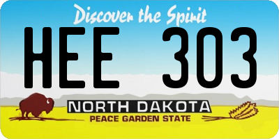 ND license plate HEE303