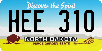 ND license plate HEE310
