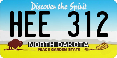 ND license plate HEE312