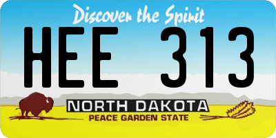 ND license plate HEE313