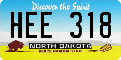 ND license plate HEE318