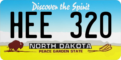 ND license plate HEE320