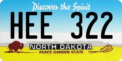 ND license plate HEE322